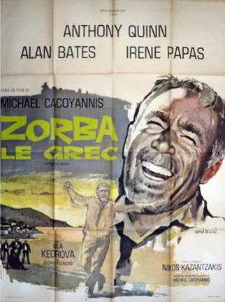 ZORBA LE GREC Affiche de film 120x160 cm - 1964 - Anthony Quinn, Mihalis Kakogiannis