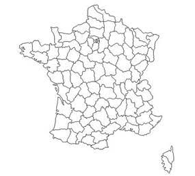 Fond de carte vierge des départements français