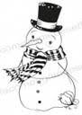 snowman rubber stamp