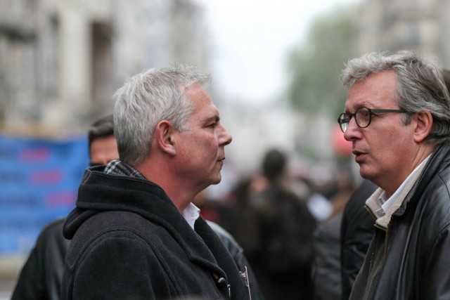 3/8. Thierry Le Paon et Pierre Laurent, secrétaire national du PCF. © Michel Stoupak. Mer 01.05.2013, 14h44m14.