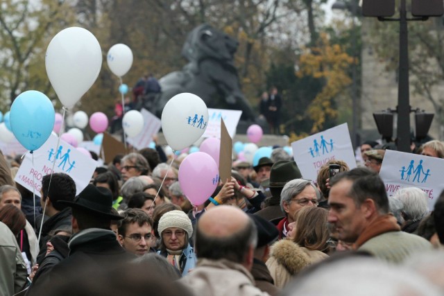 3/24. Des milliers de personnes manifestent à Paris contre le « mariage pour tous ». © Photo Michel Stoupak. Sam 17.11.2012.