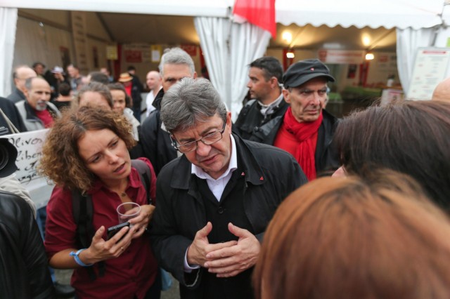 2/18. Jean-Luc Mélenchon en dissident à la fête de l’Huma. © Michel Stoupak. Ven 13.09.2013, 17h56m58.