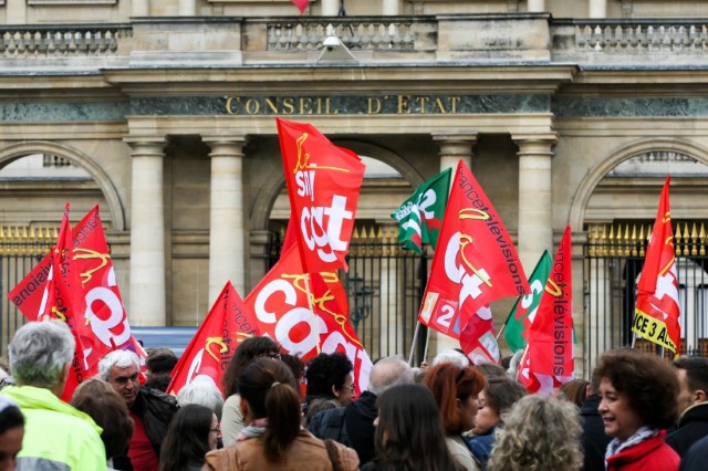 17/17. Grève et manifestation à France Télévisions. © Michel Stoupak. Jeu 07.11.2013, 15h22m27.