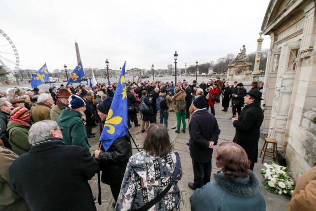 21.01.2014. Paris : les royalistes réunis en mémoire du roi Louis XVI guillotiné