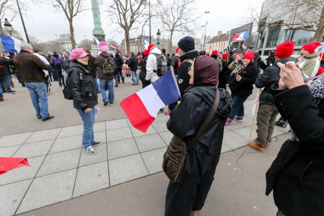 9/18. 13h38m14. Dim 26.01.2014. « Jour de colère » à Paris : manifestation anti-Hollande. © Michel Stoupak.