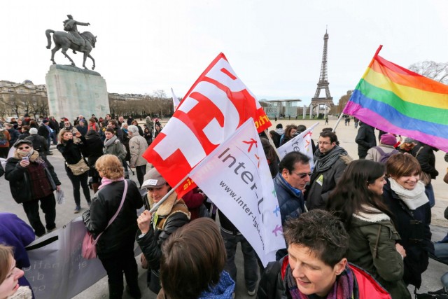 9/32. Paris. Des milliers de manifestants dans la rue pour le droit à l’IVG en Espagne. © Michel Stoupak. Sam 01.02.2014, 13h52m06.