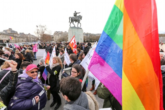 10/32. Paris. Des milliers de manifestants dans la rue pour le droit à l’IVG en Espagne. © Michel Stoupak. Sam 01.02.2014, 13h52m47.