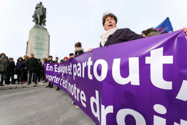 12/32. Paris. Des milliers de manifestants dans la rue pour le droit à l’IVG en Espagne. © Michel Stoupak. Sam 01.02.2014, 13h56m29.