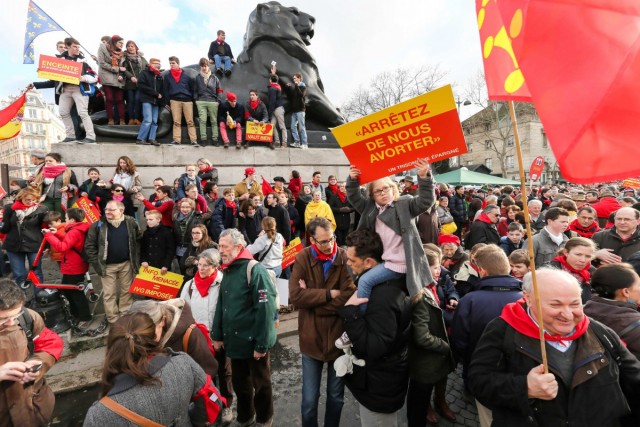 16/24. Paris : les anti-IVG saluent l’Espagne. © Michel Stoupak. Dim 19.01.2014, 14h34m10.