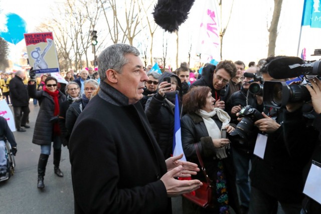 02.02.2014. Christine Boutin et d’autres personnalités politiques à la « Manif pour tous »
