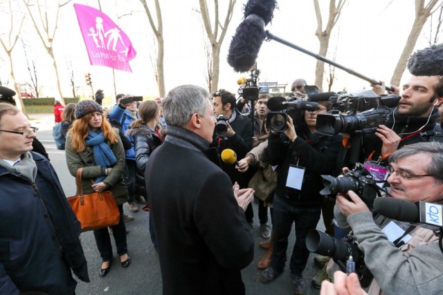 02.02.2014. Christine Boutin et d’autres personnalités politiques à la « Manif pour tous »