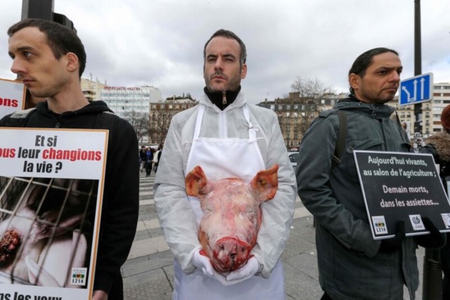 22.02.2014. Les « vegan » aux portes du Salon de l’agriculture