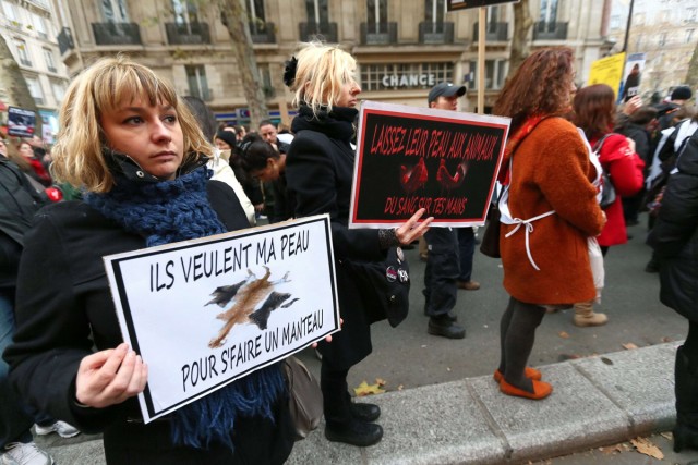 6/19. Marche contre la fourrure à Paris. © Photo Michel Stoupak. Sam 24.11.2012.
