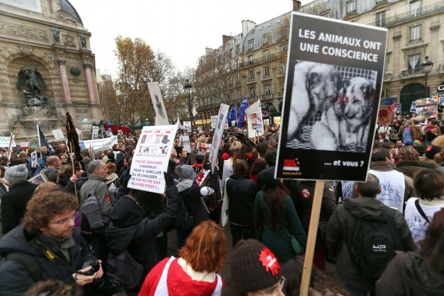 8/19. Marche contre la fourrure à Paris. © Photo Michel Stoupak. Sam 24.11.2012.
