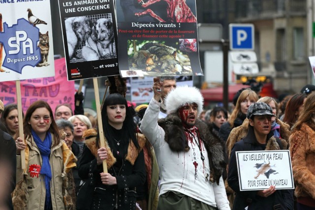 17/19. Marche contre la fourrure à Paris. © Photo Michel Stoupak. Sam 24.11.2012.