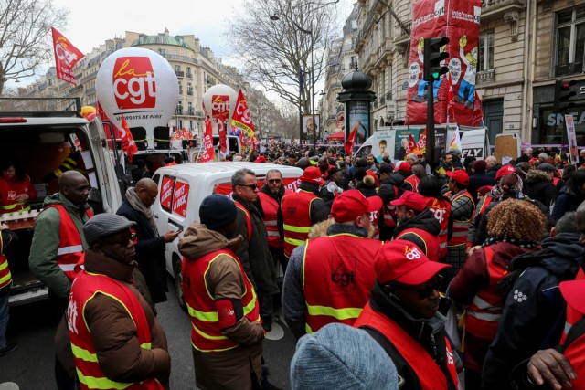 7/9. La Confédération générale du travail (CGT) manifeste. © Michel Stoupak. Mar 07.03.2023, 14h07m52.
