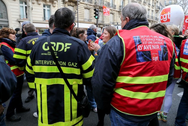 8/9. Les travailleurs du fournisseur de gaz GRDF manifestent. © Michel Stoupak. Mar 07.03.2023, 14h17m07.