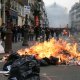 18/18. Des poubelles sont incendiées avenue de l'Opéra. © Michel Stoupak. Jeu 23.03.2023, 17h43m03.