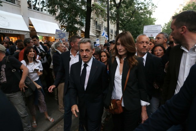 13/18. Soutien à Israël. L’ancien président Nicolas Sarkozy et Carla Bruni. © Michel Stoupak. Lun 09.10.2023, 17h59m48.