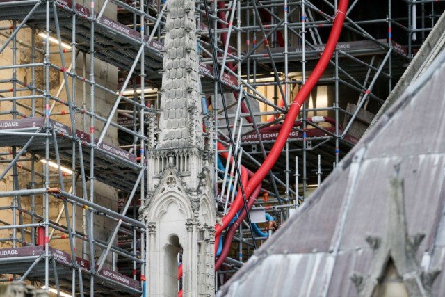 3/9. Les échafaudages vertigineux de Notre-Dame de Paris. © Michel Stoupak. Lun 25.12.2023, 09h42m27.