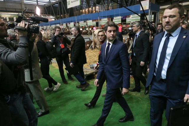 3/8. Gabriel Attal, Premier ministre, au Salon de l'agricuture. © Michel Stoupak. Mar 27.02.2024, 08h52m05.