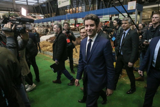 4/8. Gabriel Attal, Premier ministre, au Salon de l'agricuture. © Michel Stoupak. Mar 27.02.2024, 08h52m06.