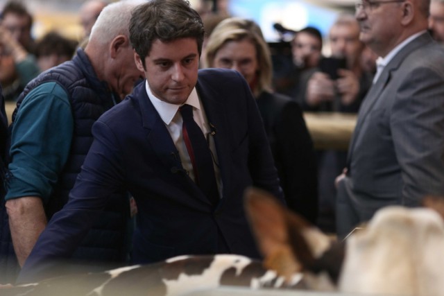 6/8. Gabriel Attal, Premier ministre, au Salon de l'agricuture. © Michel Stoupak. Mar 27.02.2024, 10h38m37.