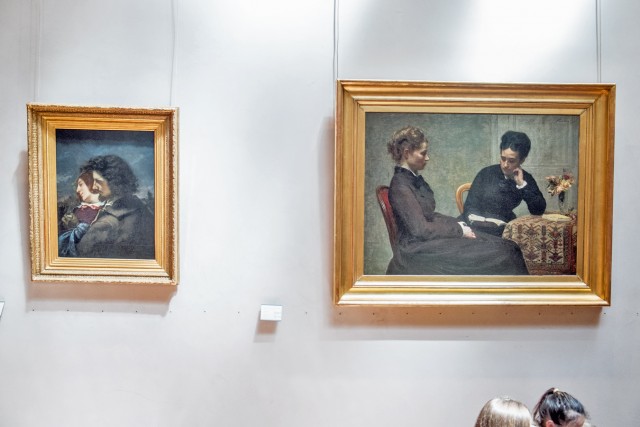 26/37. À g., Les Amants heureux, Gustave Courbet, 1844. À dr., La Lecture, Fantin La Tour, 1877. Jeu 21.05.2015, 15:17.