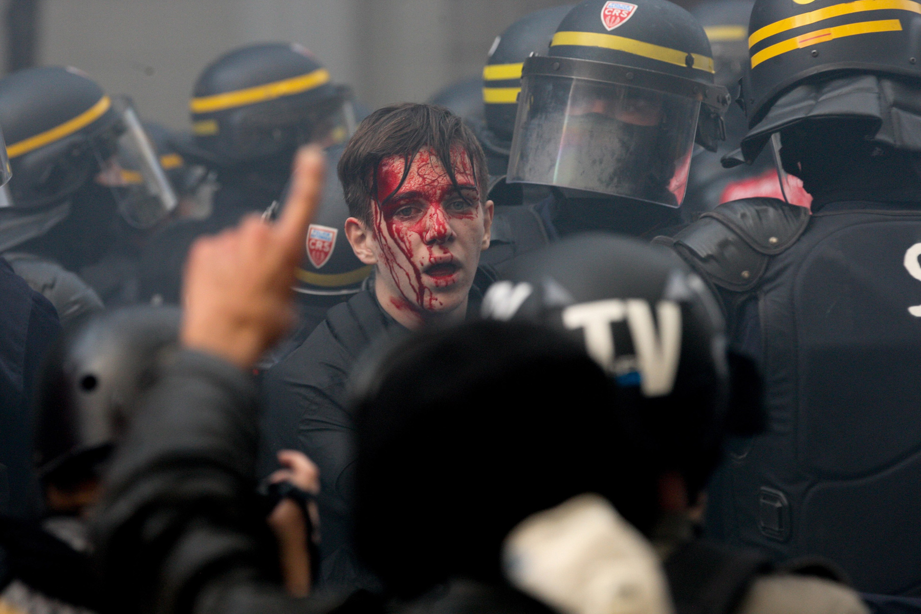 Heurts entre manifestants et gendarmes à Paris. © Michel Stoupak. Mar 09.10.2018, 14h24m55.