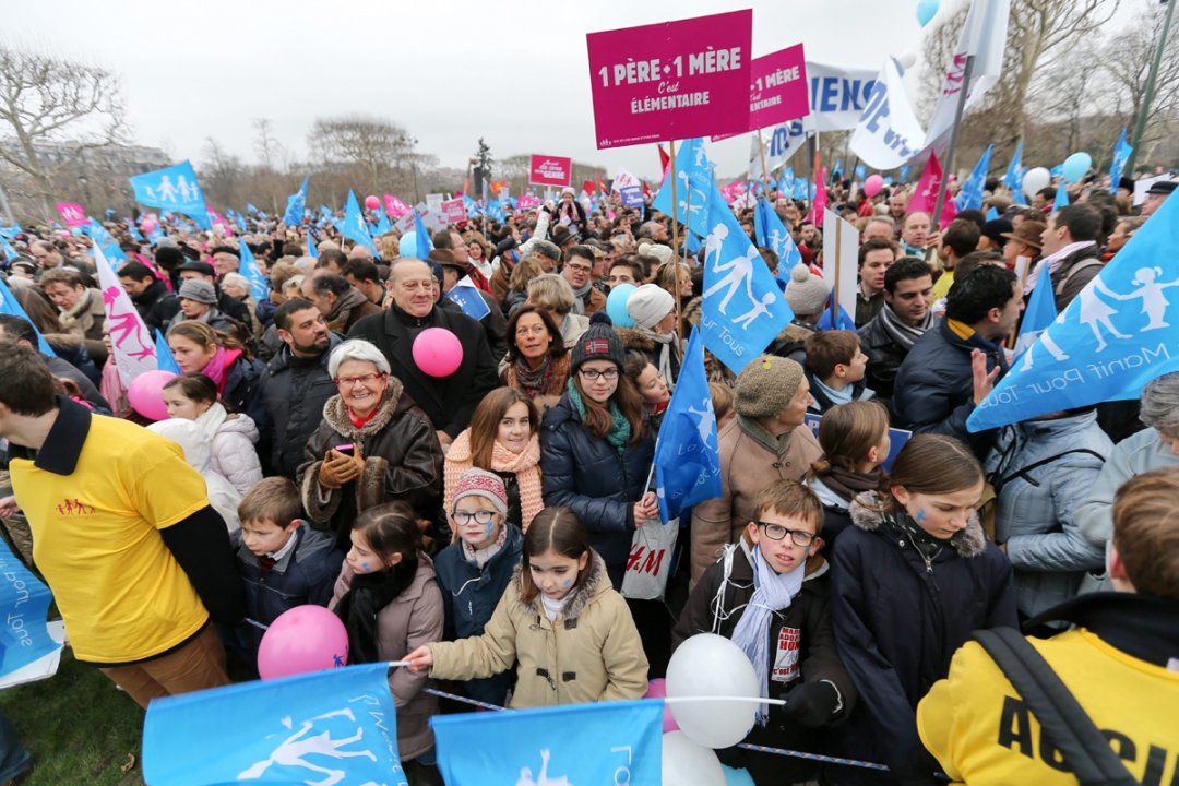 Manifestation anti-mariage pour tous à Paris