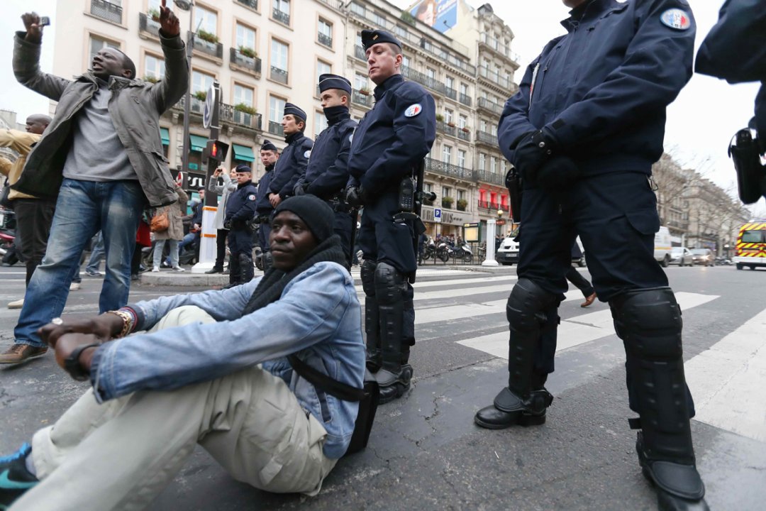 Manifestation de sans-papiers à Paris. © Michel Stoupak. Ven 04.01.2013, 16:41