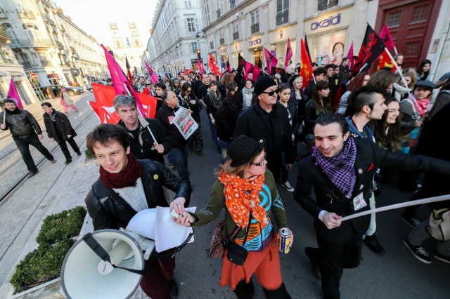 06.03.2014. Orléans : manifestation contre la venue de Marine Le Pen