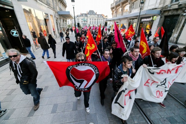 06.03.2014. Orléans : manifestation contre la venue de Marine Le Pen