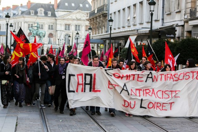 06.03.2014. Orléans : manifestation contre la venue de Marine Le Pen