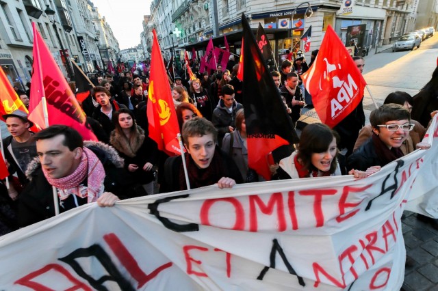 06.03.2014. Orléans : manifestation contre la venue de Marine Le Pen