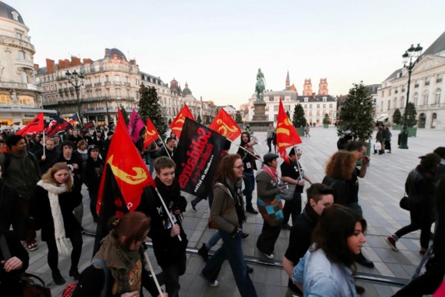 06.03.2014. Orléans : manifestation contre la venue de Marine Le Pen